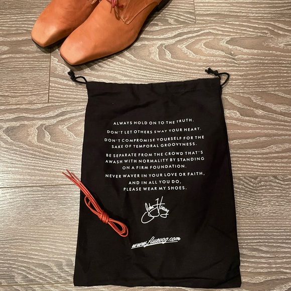 John Fluevog Tudor Prysten Square Toe Lace Up Dress Shoe Leather Portugal Made - Picture 13 of 16